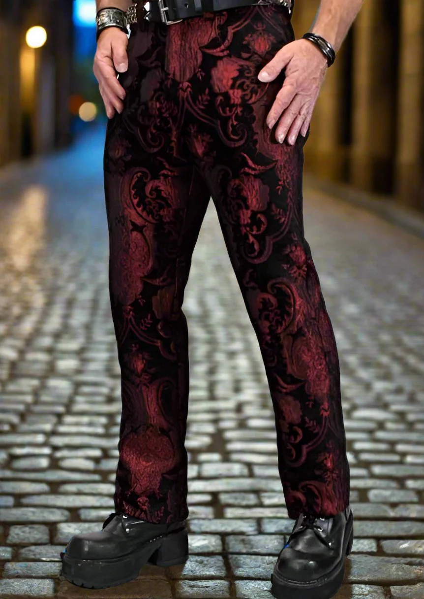 TAPESTRY PANTS - RED/BLACK - Image 5