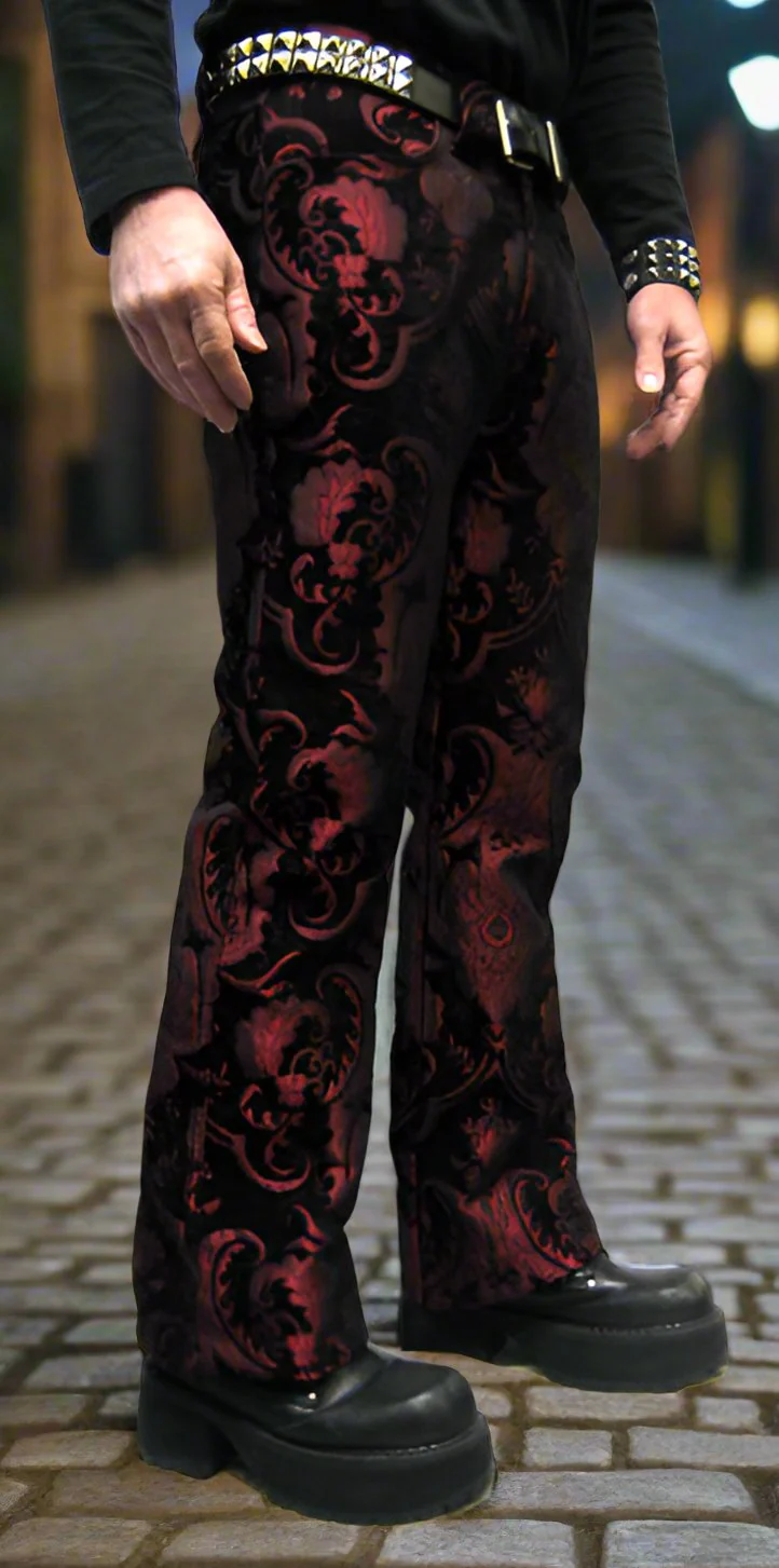 TAPESTRY PANTS - RED/BLACK - Image 6