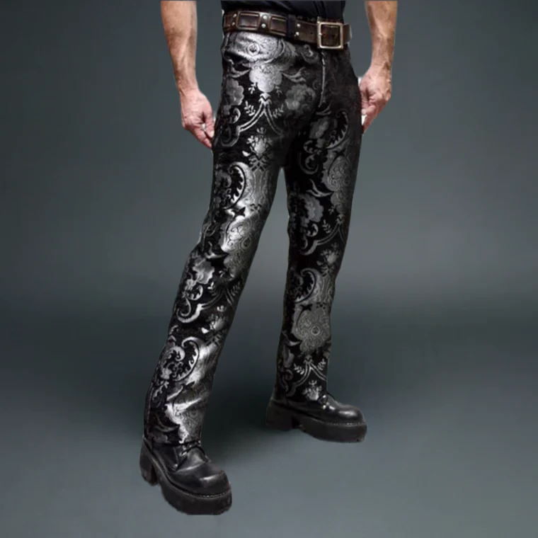 TAPESTRY PANTS - SILVER/BLACK - Image 3