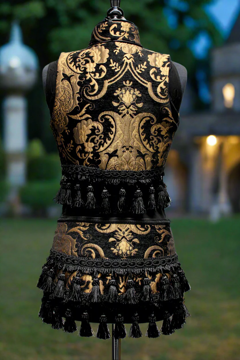 TASSEL SKIRT - GOLD/BLACK - Image 5