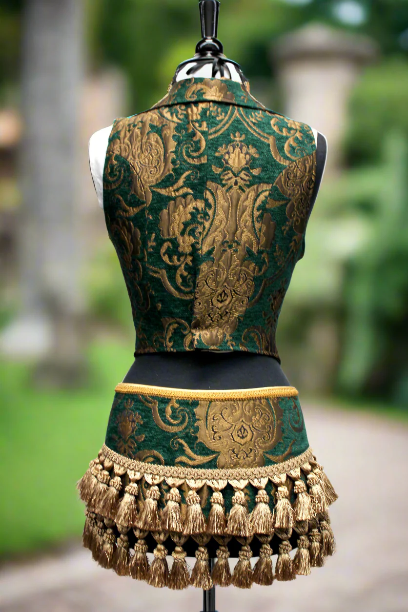 TASSEL SKIRT - GREEN/GOLD - Image 5