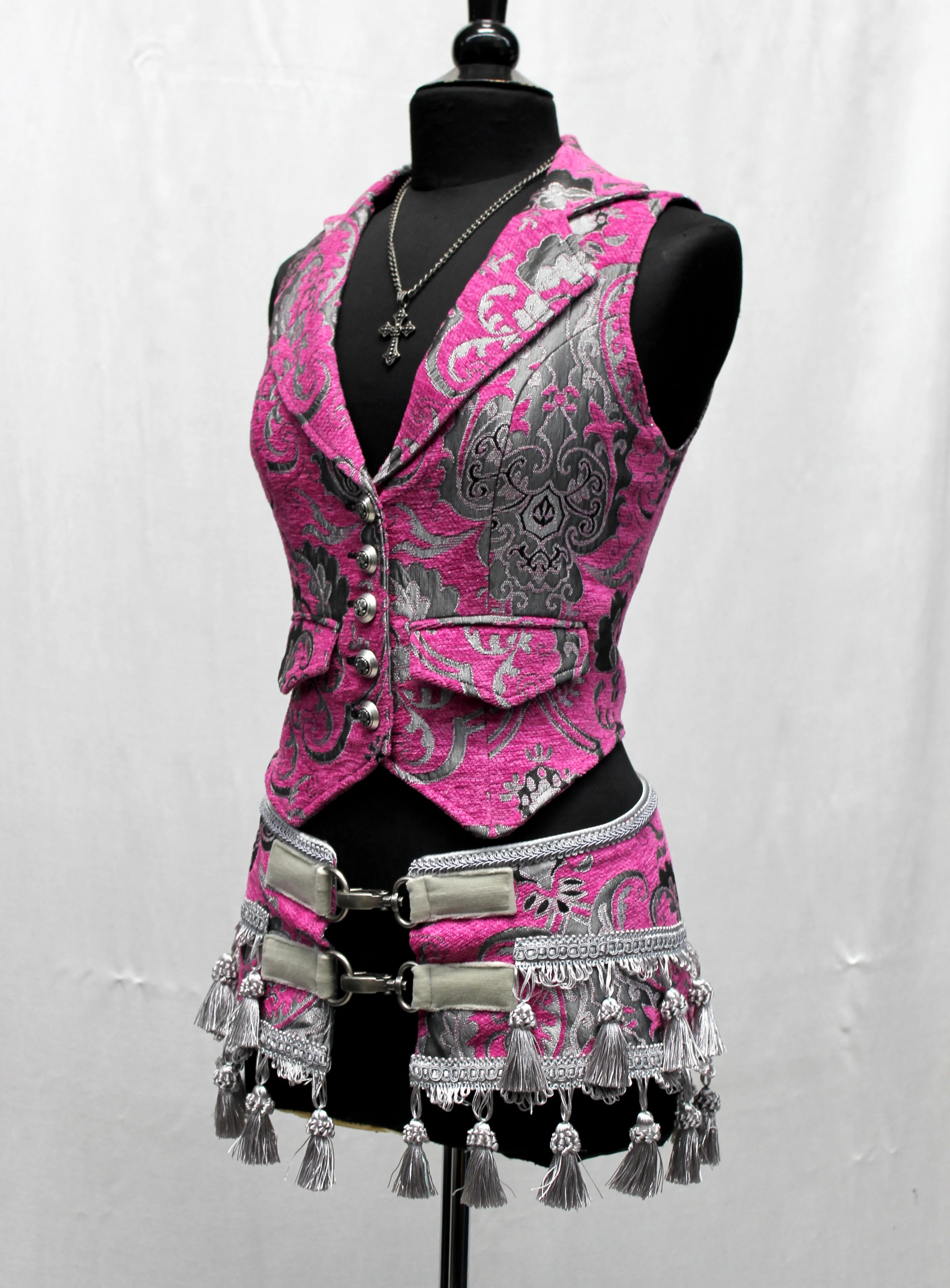 TASSEL SKIRT - PINK/SILVER - Image 5