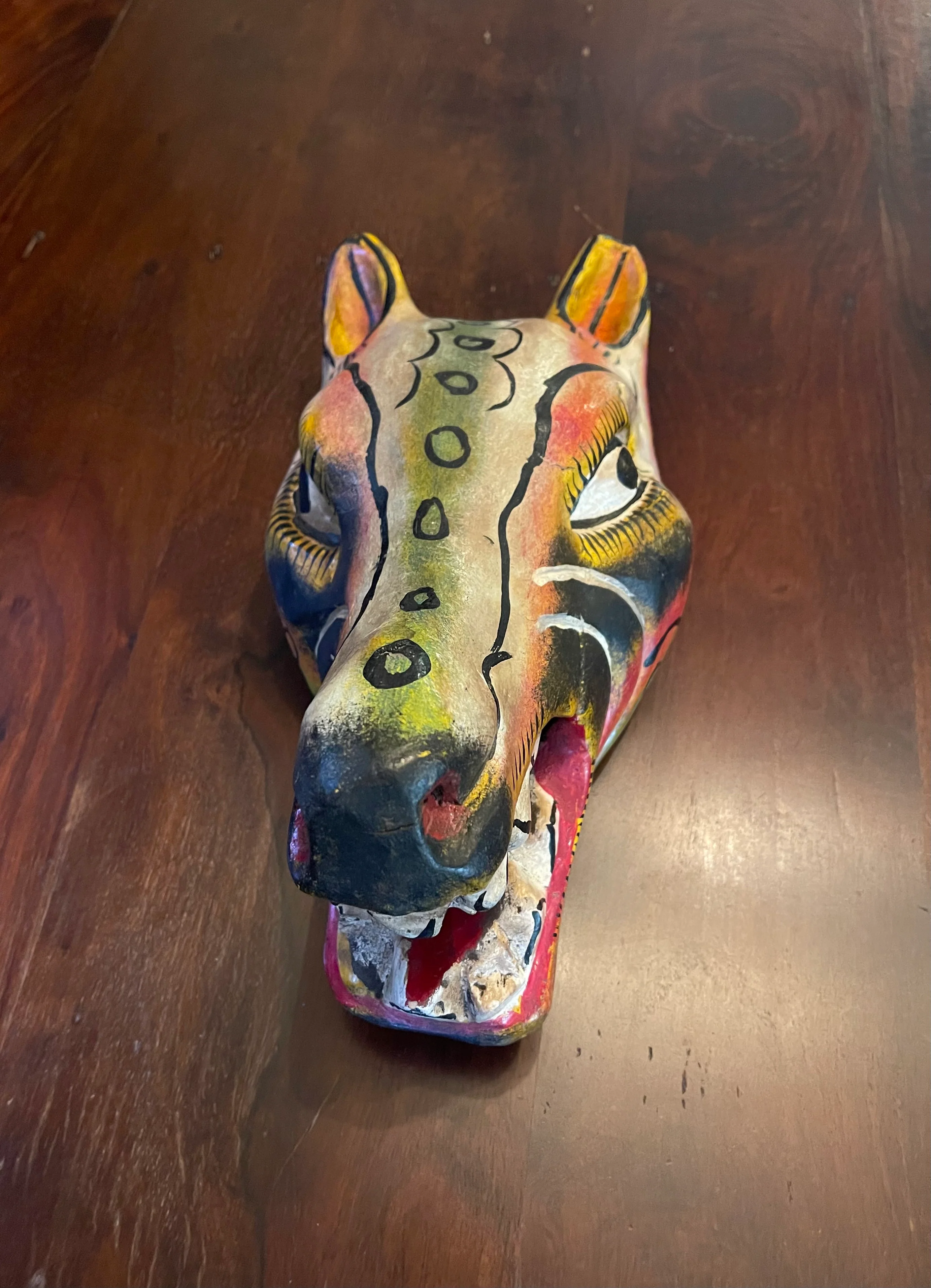 THE CUNNING COYOTE MASK - ANTIQUE WOODEN MASK - Image 2