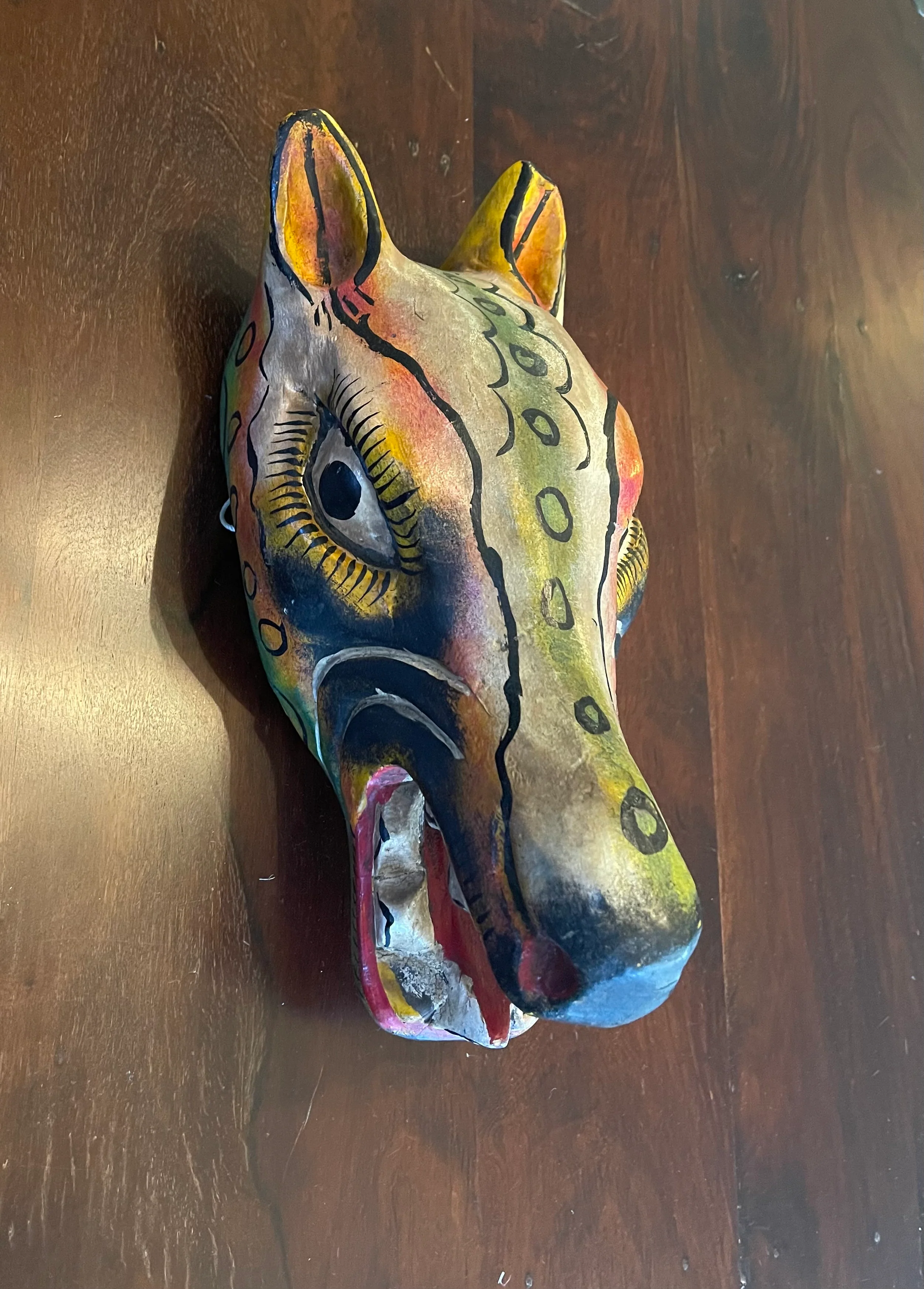 THE CUNNING COYOTE MASK - ANTIQUE WOODEN MASK - Image 3