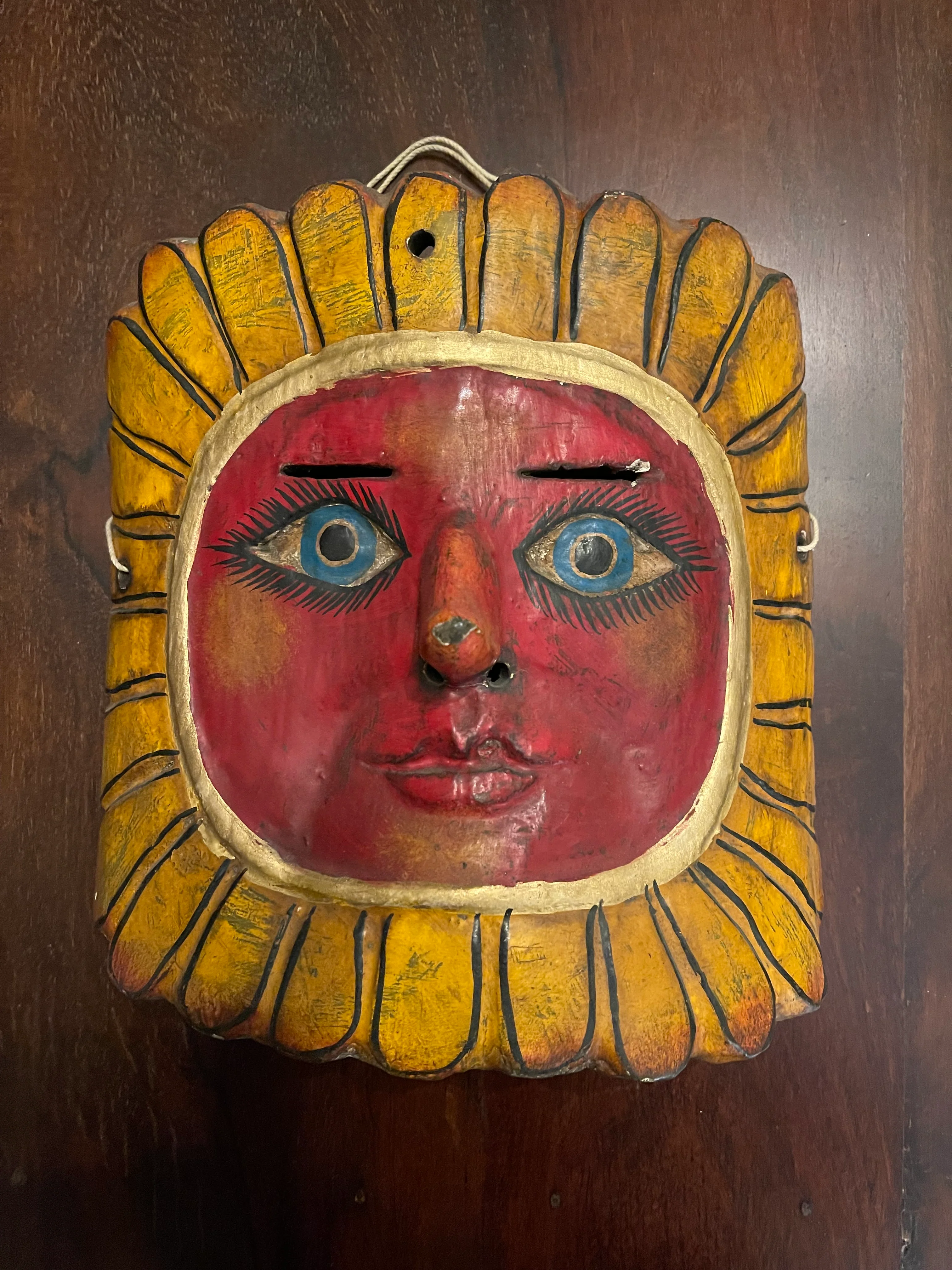 THE SUN - FEMALE - ANTIQUE WOODEN MASK