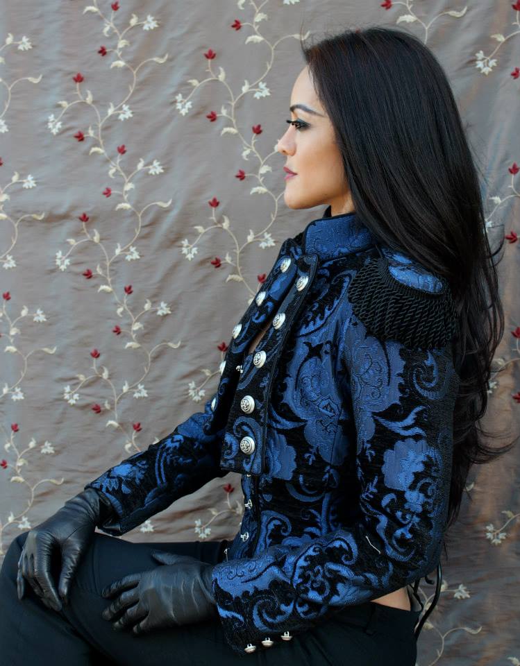 TOREADOR JACKET - BLACK AND BLUE TAPESTRY - Image 3