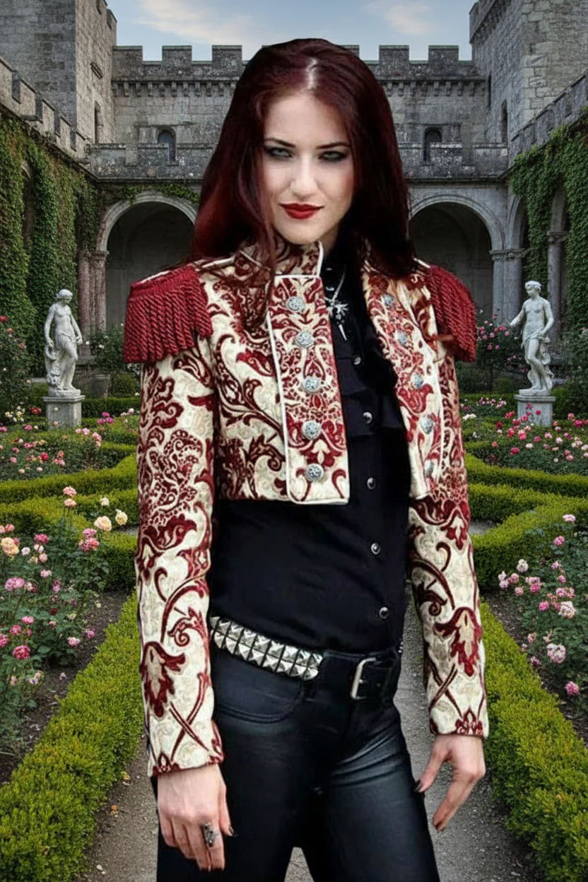 TOREADOR JACKET - BURGUNDY AND IVORY TAPESTRY - Image 2
