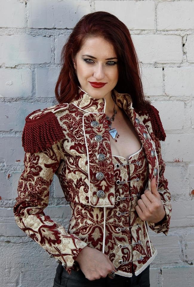 TOREADOR JACKET - BURGUNDY AND IVORY TAPESTRY - Image 7