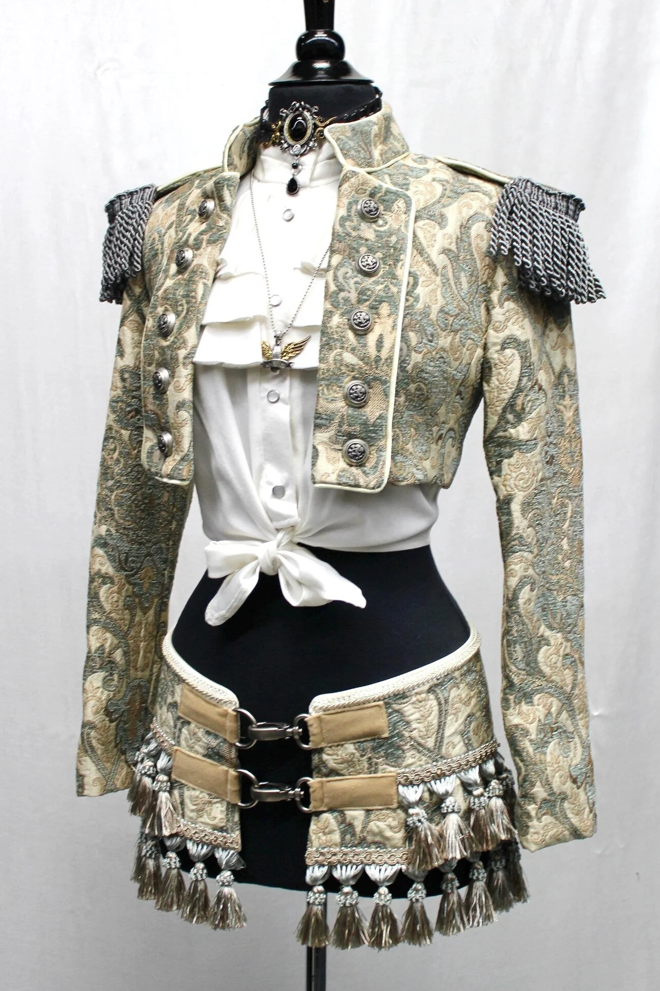 TOREADOR JACKET - GREEN AND IVORY TAPESTRY - Image 3