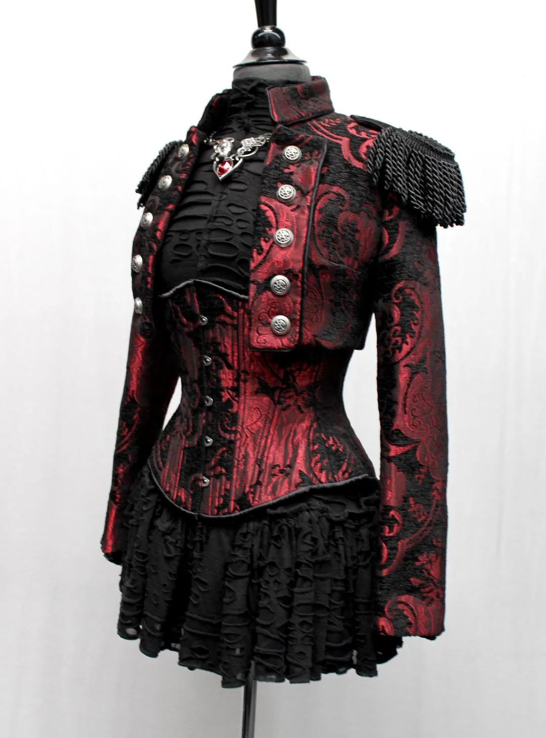 TOREADOR JACKET - RED AND BLACK TAPESTRY - Image 5