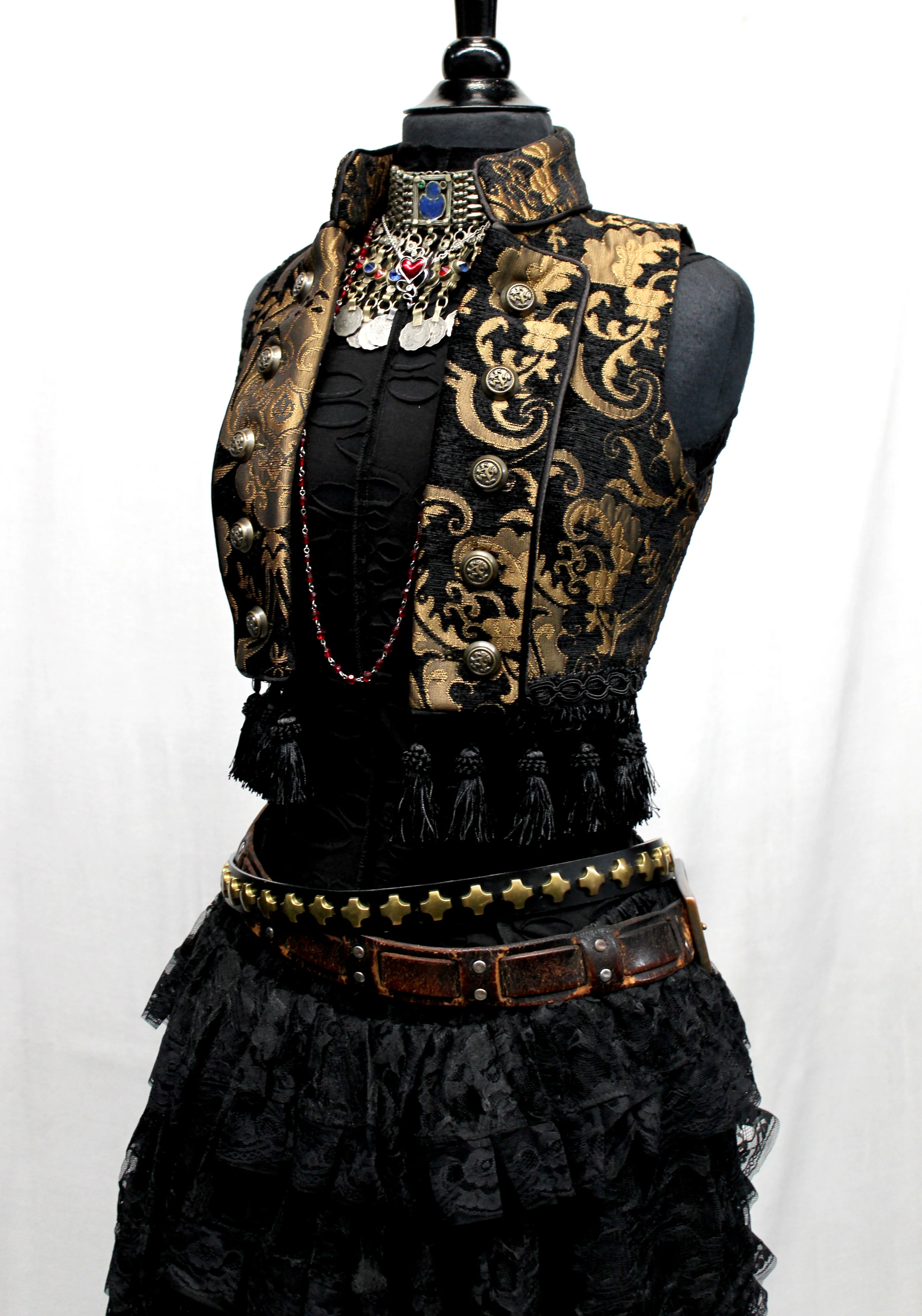 TOREADOR VEST - GOLD/BLACK TAPESTRY - Image 3