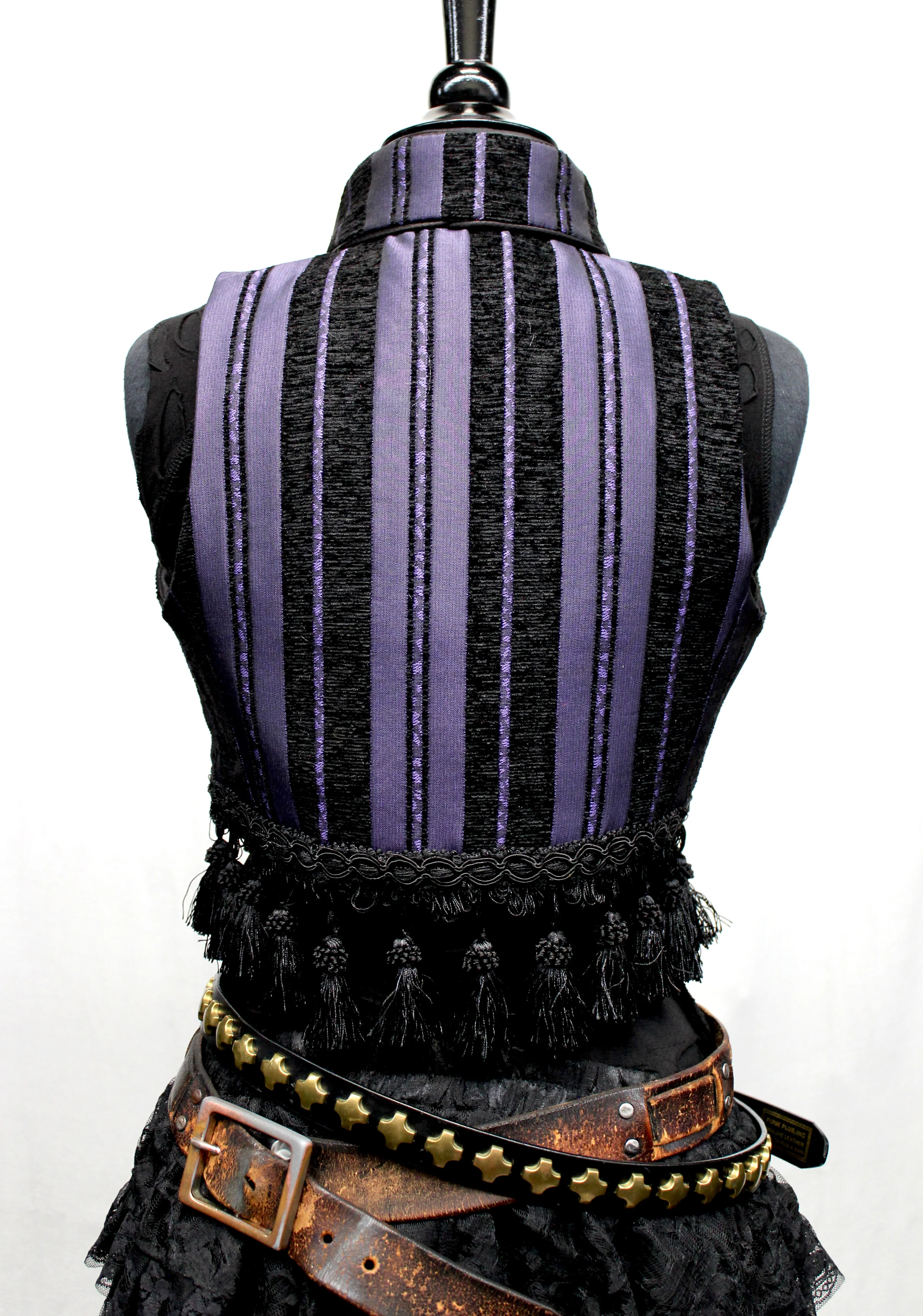 TOREADOR VEST - PURPLE/BLACK STRIPE TAPESTRY - Image 5