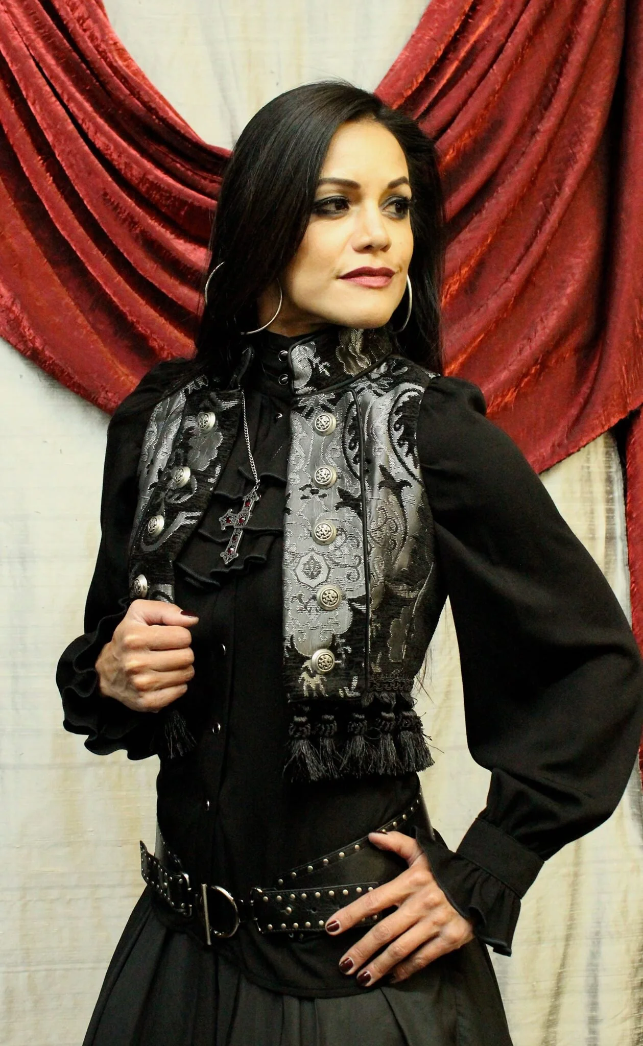 TOREADOR VEST - SILVER/BLACK TAPESTRY - Image 4