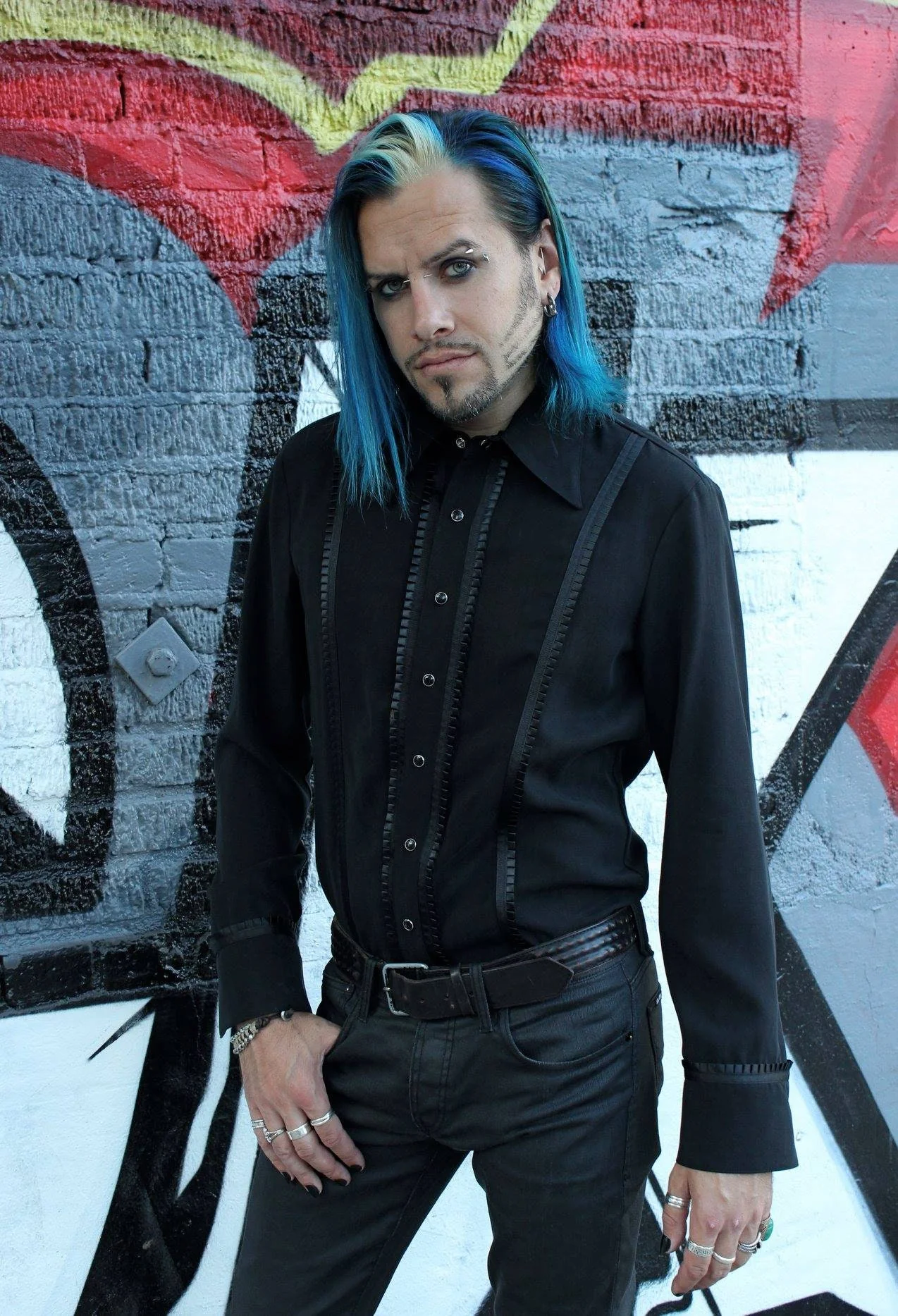 TUX SHIRT - BLACK w/  BLACK TRIM - Image 4
