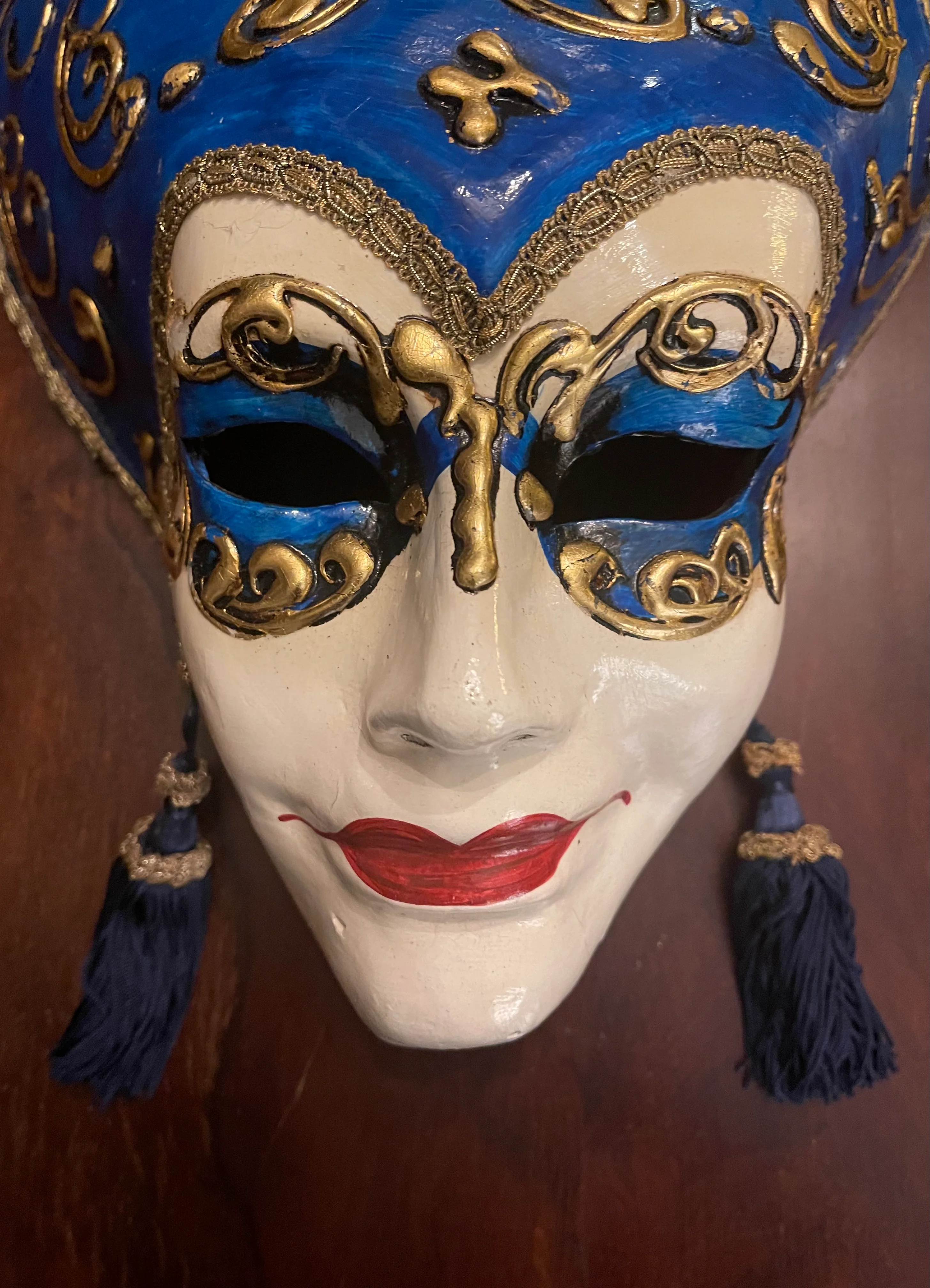 VENETIAN MASK - GLAMOUR - DARK BLUE EARRINGS - Image 3