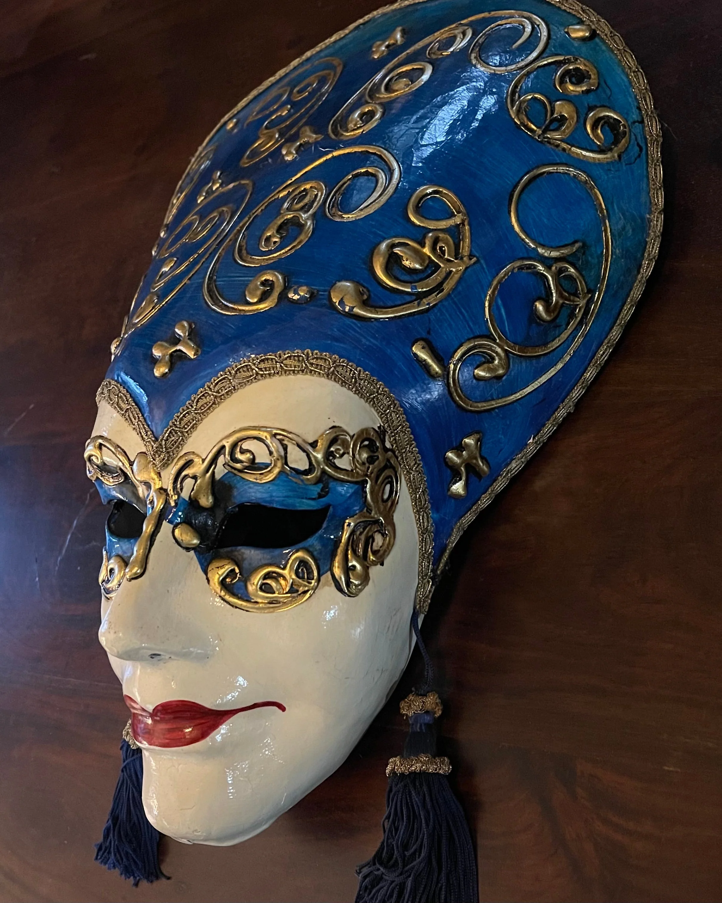 VENETIAN MASK - GLAMOUR - DARK BLUE EARRINGS - Image 4