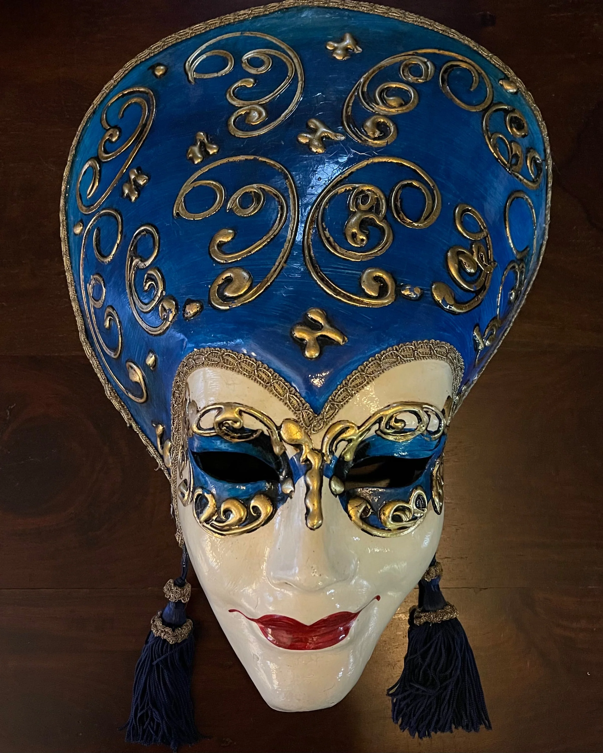 VENETIAN MASK - GLAMOUR - DARK BLUE EARRINGS - Image 5