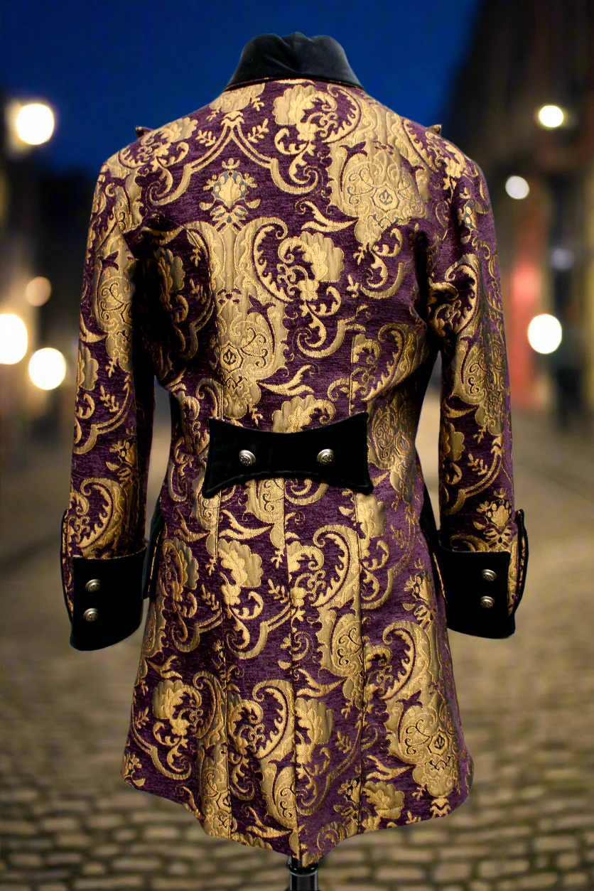 VERSAILLES COAT - PURPLE/GOLD TAPESTRY - SIZE MEDIUM - ONLY ONE LEFT. - Image 3