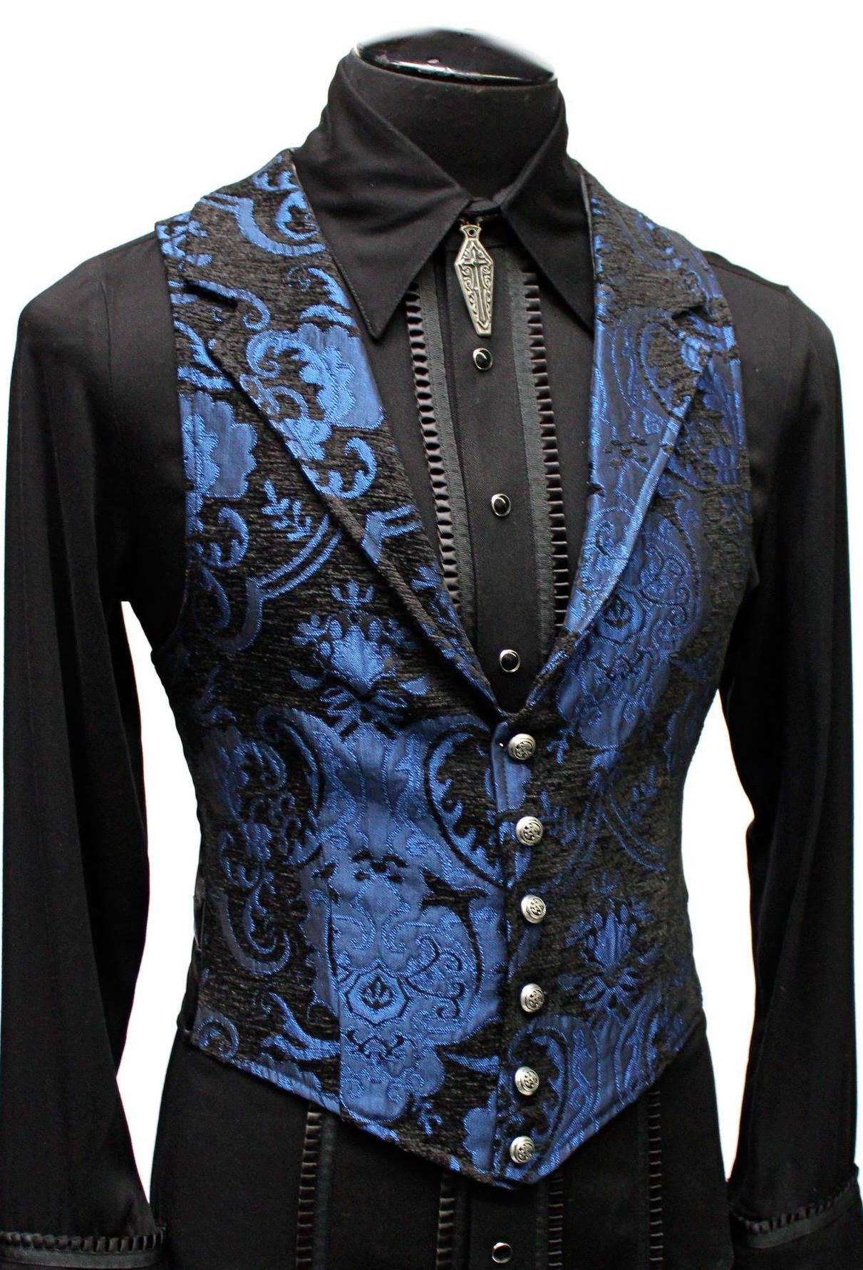 ARISTOCRAT VEST - BLUE/BLACK TAPESTRY - Image 3