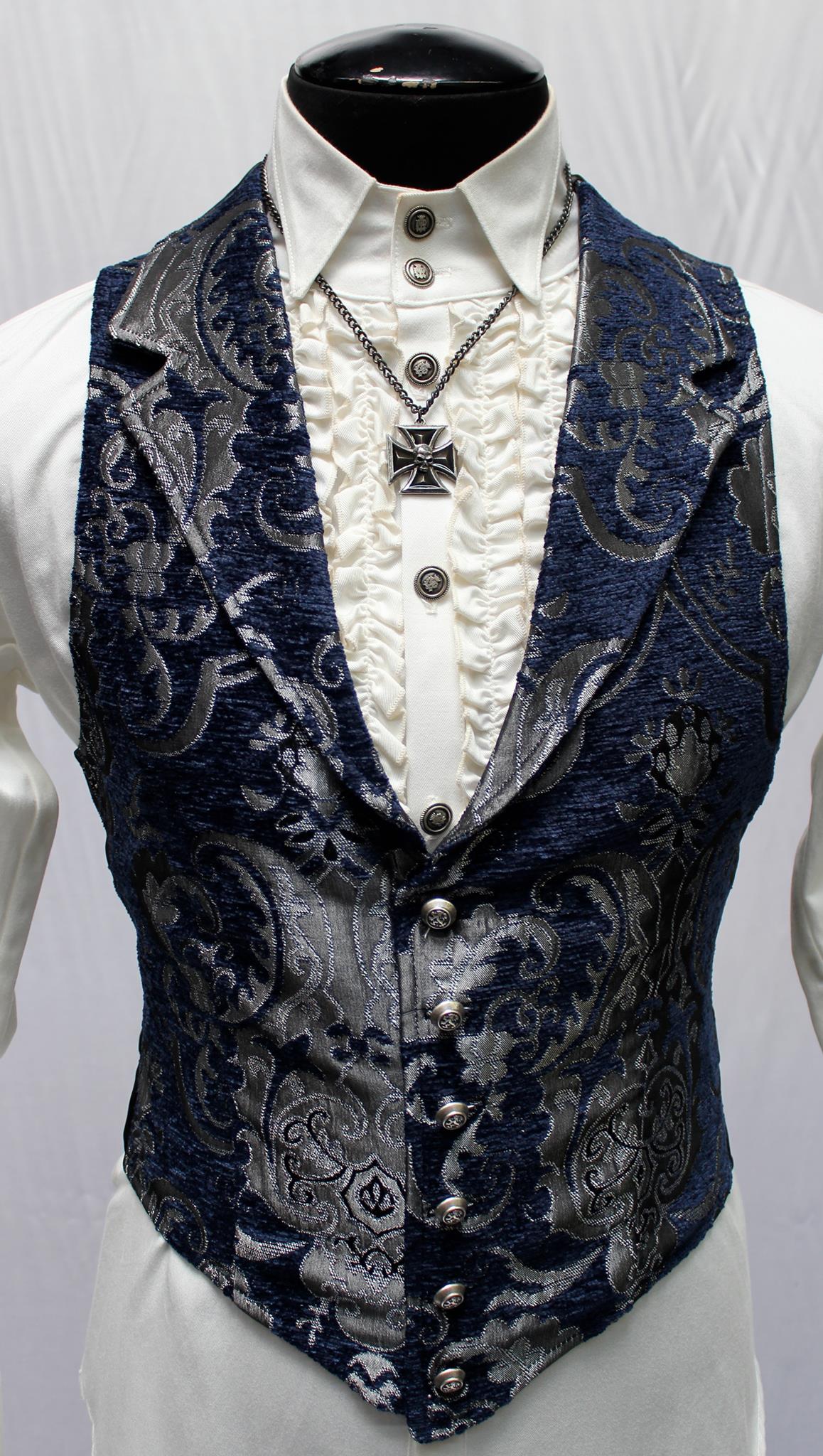 ARISTOCRAT VEST - BLUE/SILVER TAPESTRY - Image 4