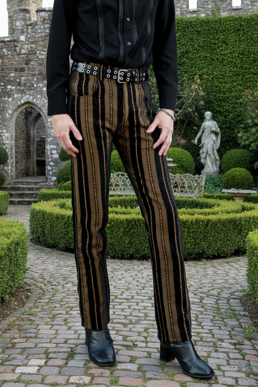VICTORIAN CARNY PANTS - GOLD/BLACK STRIPE - Image 3
