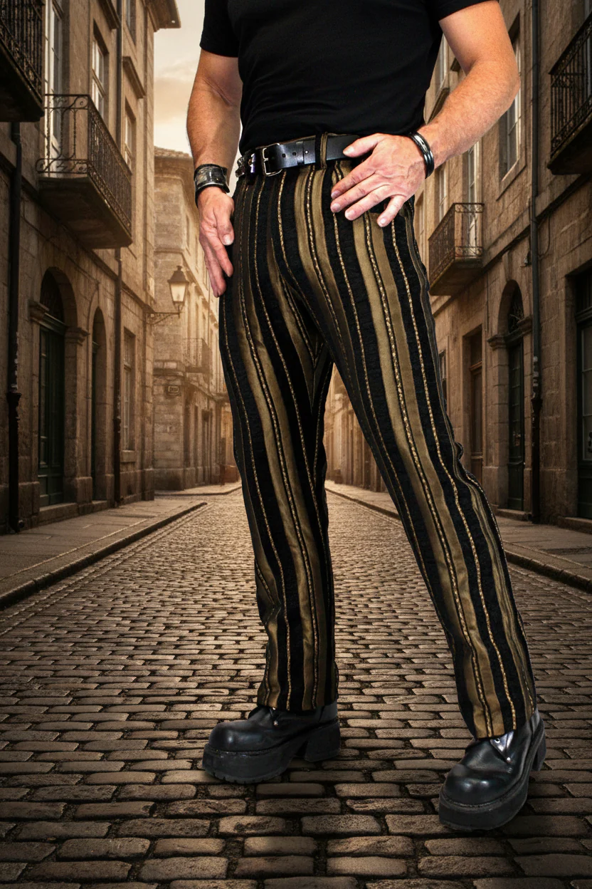 VICTORIAN CARNY PANTS - GOLD/BLACK STRIPE - Image 6