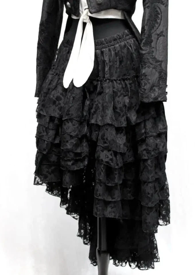 VICTORIAN SHOWGIRL SKIRT - BLACK LACE - Image 3