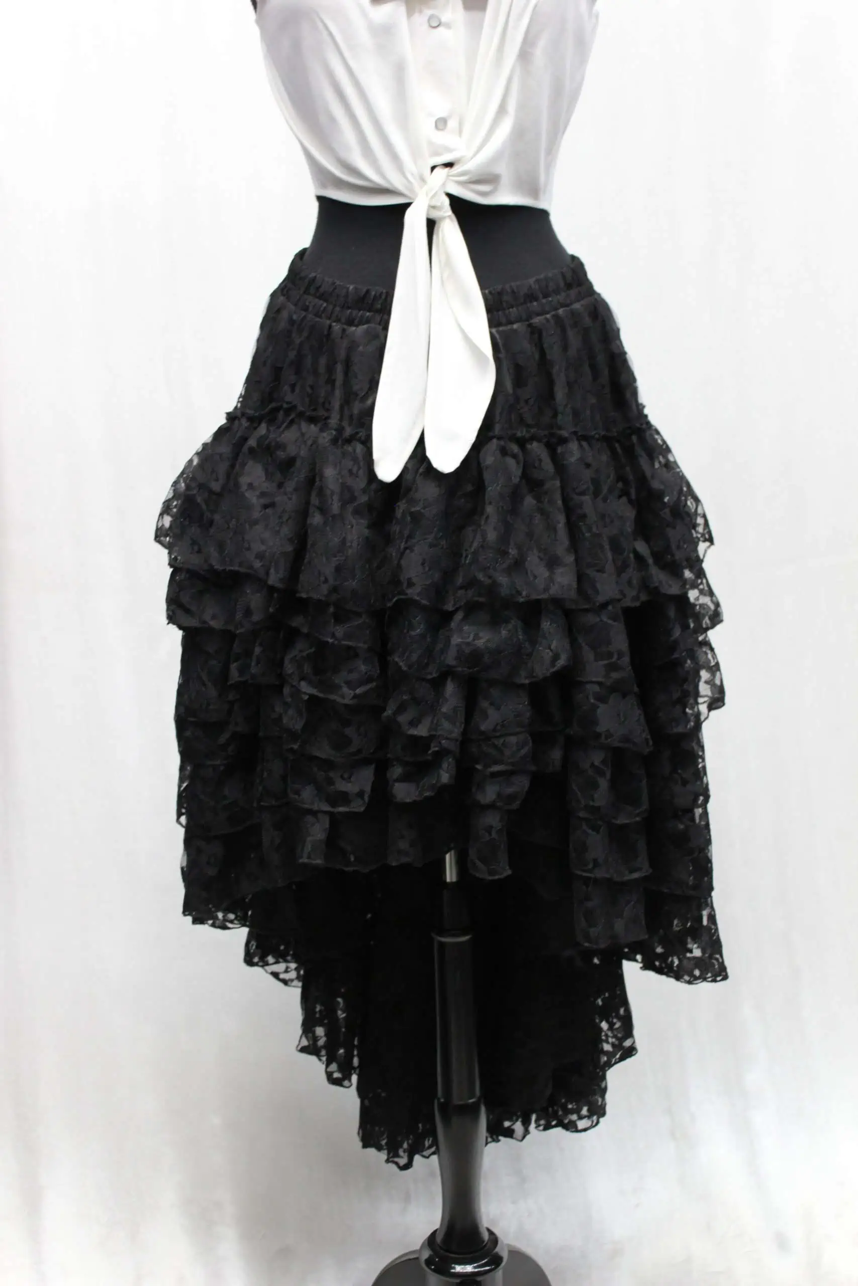 VICTORIAN SHOWGIRL SKIRT - BLACK LACE - Image 6