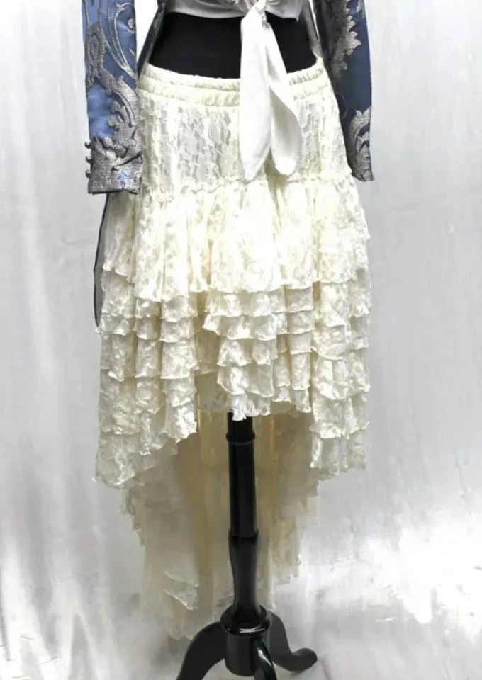 VICTORIAN SHOWGIRL SKIRT - IVORY LACE - Image 3