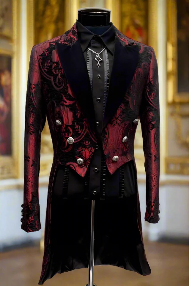 VICTORIAN TAILCOAT - RED/BLACK TAPESTRY - Image 3
