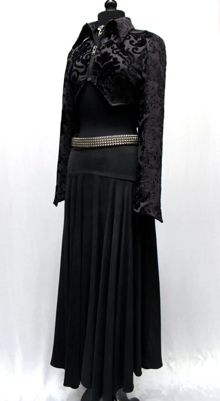 VILLAINESS JACKET - BLACK PRINTED VELVET - Image 4