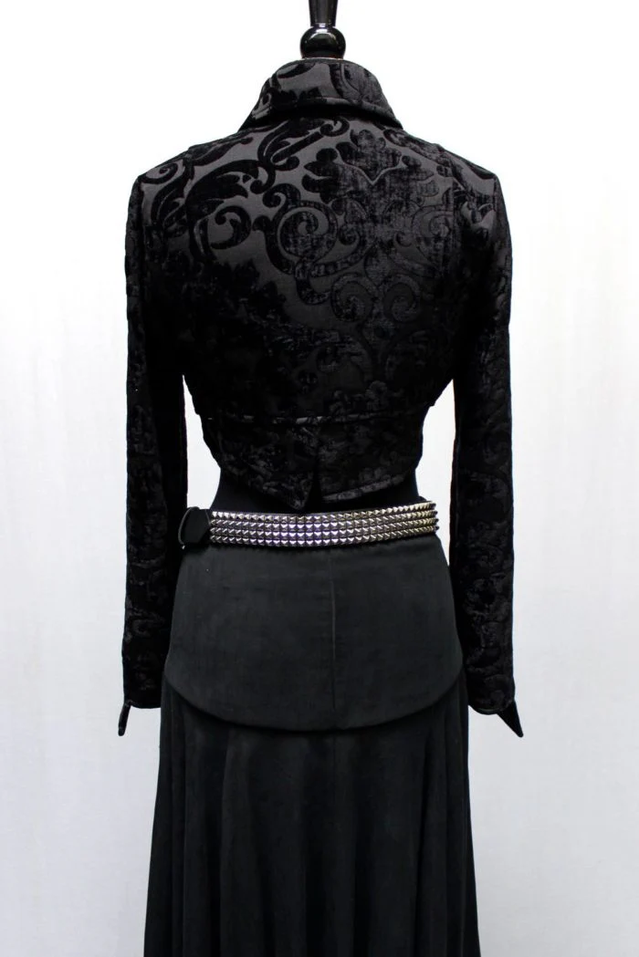 VILLAINESS JACKET - BLACK PRINTED VELVET - Image 6