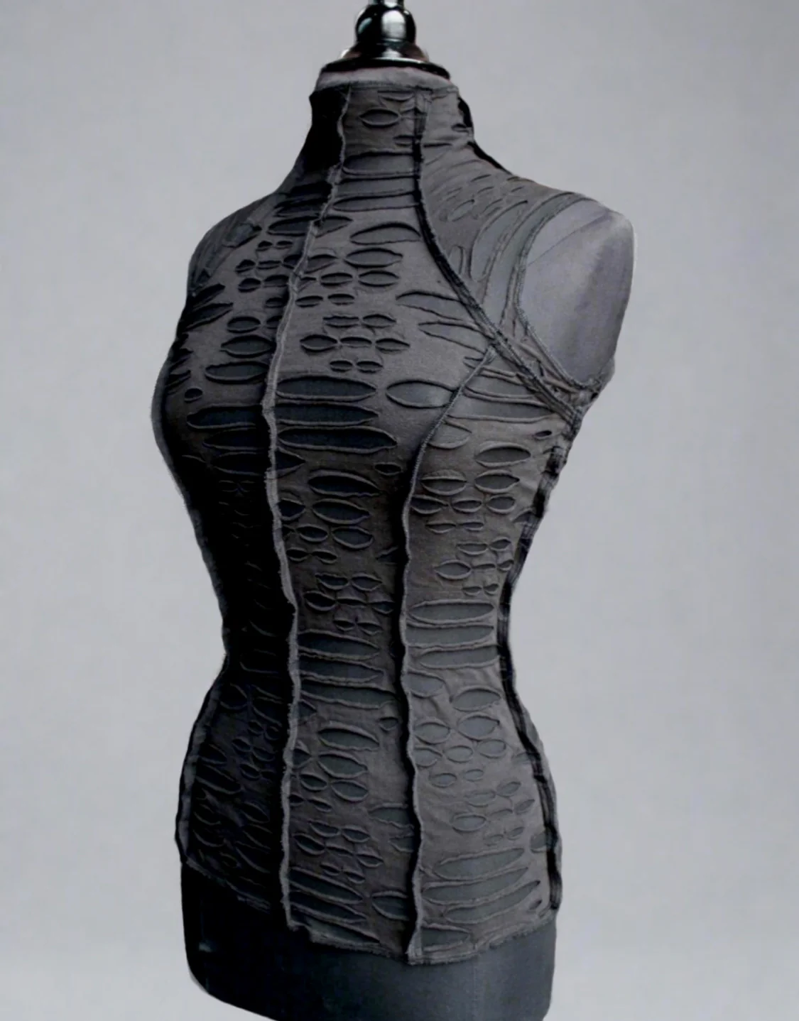 WASTELAND TOP - Black Decayed Fabric - Image 7