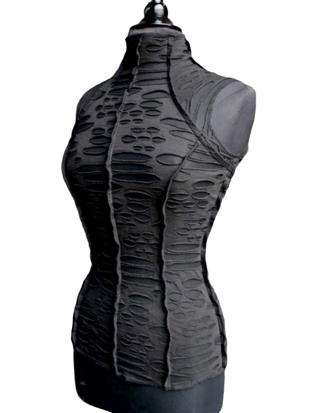 WASTELAND TOP - Black Decayed Fabric - Image 9