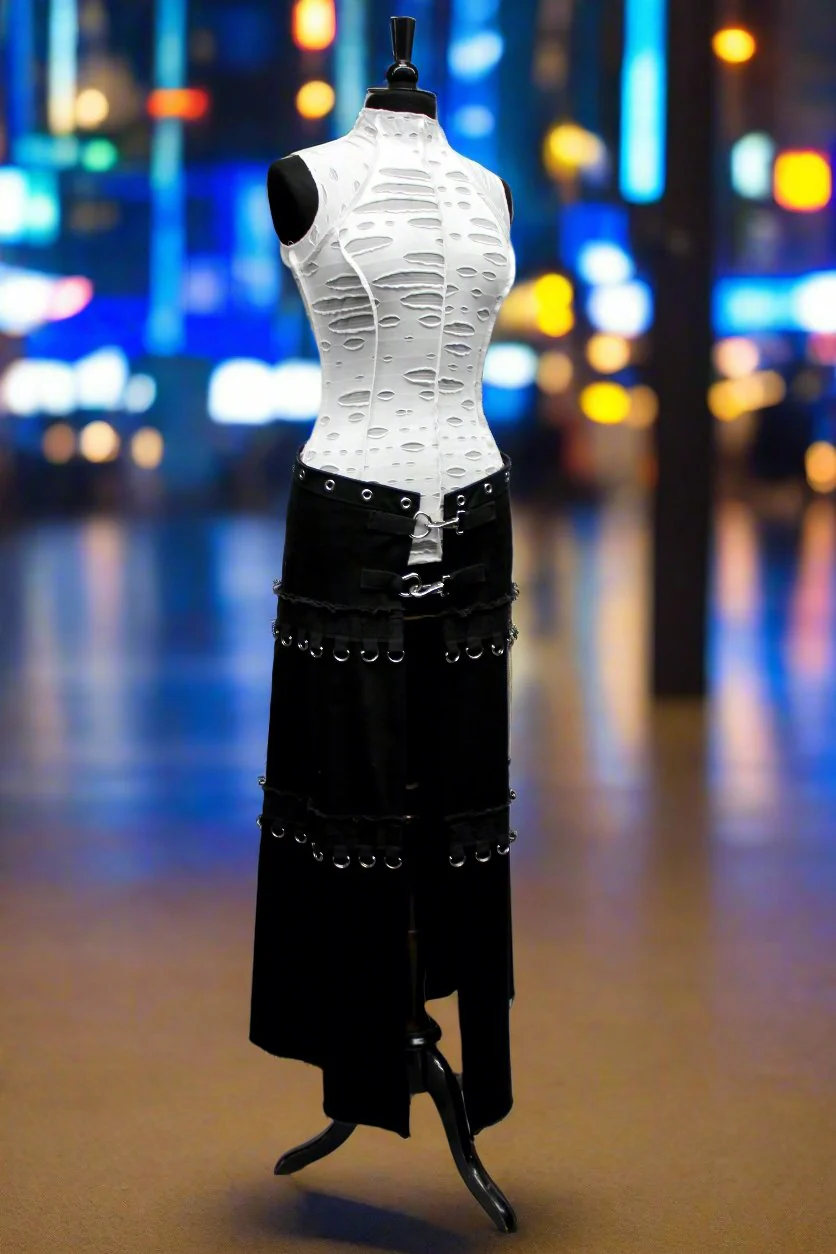 WASTELAND TOP - White Decayed Fabric - Image 4