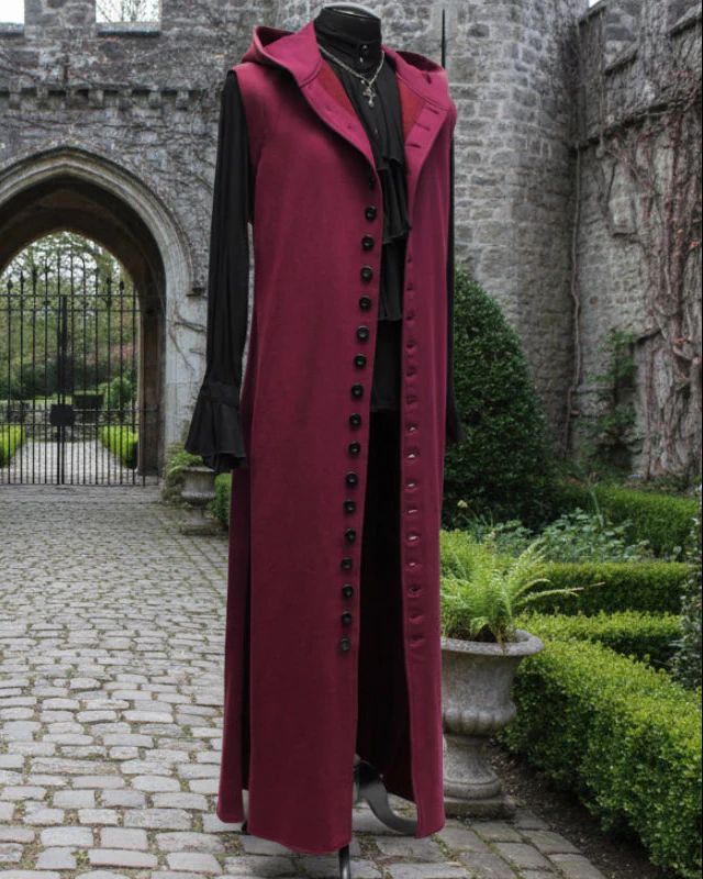 WRAITH ROBE - BURGUNDY COTTON - Size Medium - Image 3