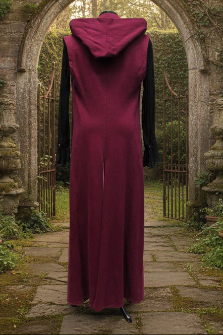 WRAITH ROBE - BURGUNDY COTTON - Size Medium - Image 4