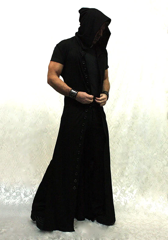 WRAITH ROBE - LIGHTWEIGHT BLACK COTTON - Image 2